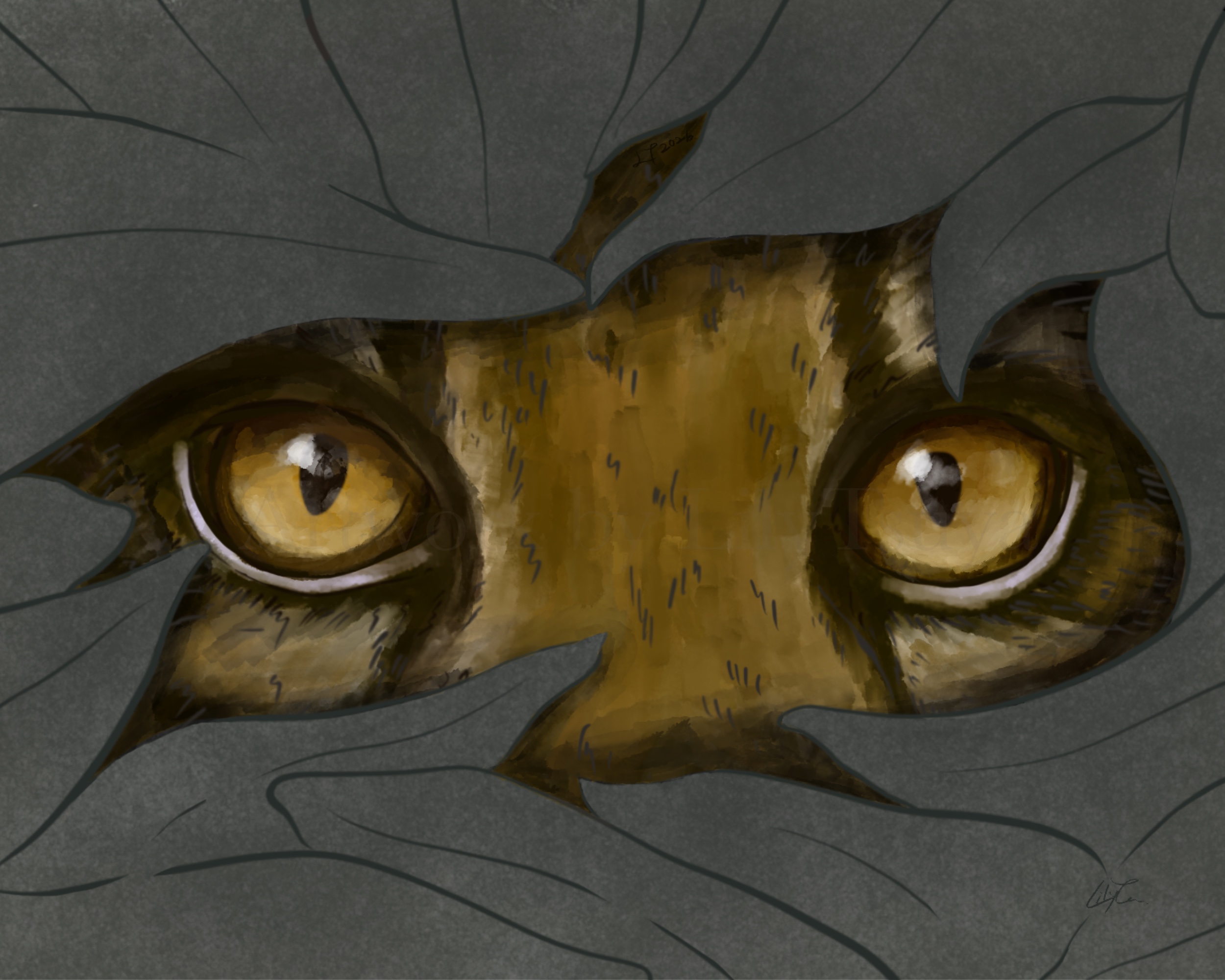 Illustrated leopard artwork